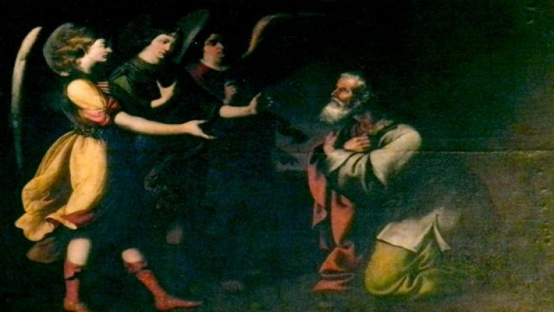 Pinturas de los ángeles en una iglesia de Sevilla
