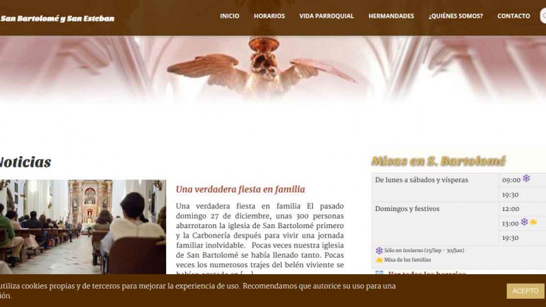 La Parroquia de San Bartolomé estrena página web