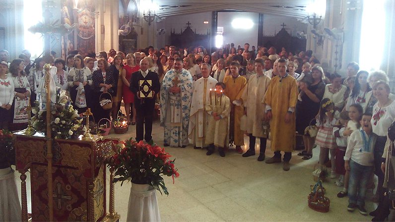 Celebración de la Pascua con los católicos ucranianos de rito bizantino